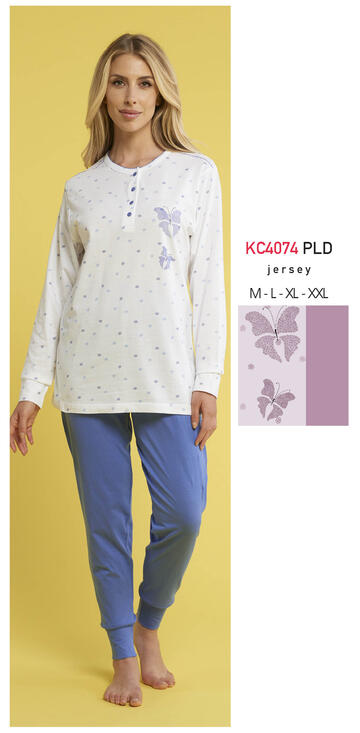 ART. KC4074 PLD- pigiama donna m/l cotone kc4074 pld - Fratelli Parenti